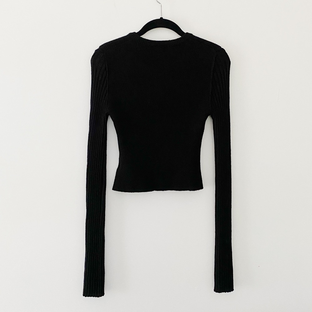 TheOpen Product Knit Shoulder Cut Out Cardigan Size 1 - Picture 8 of 11